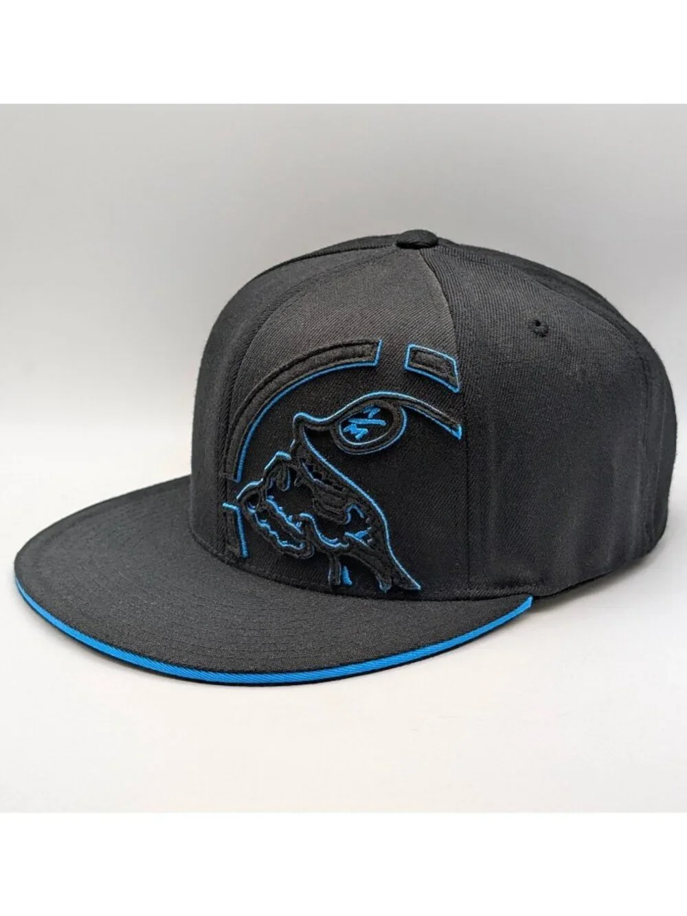 Metal Mulisha Hat Adult Flexfit L/XL Black Blue Cap Skull Motocross Retro Y2K